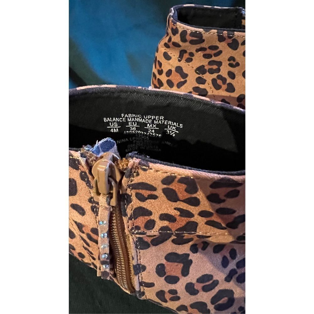 Piper Girls Women's Animal Print Size Zip Wedge Ankle Boots Brown BlackSize 4M - Picture 3 of 8